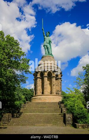 Hermann monumento, Foresta Turingia, Detmold e Renania settentrionale-Vestfalia, Germania Foto Stock