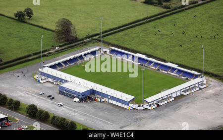 Vista aerea di Chester FC's Swansway Chester Stadium, Cheshire, Regno Unito Foto Stock