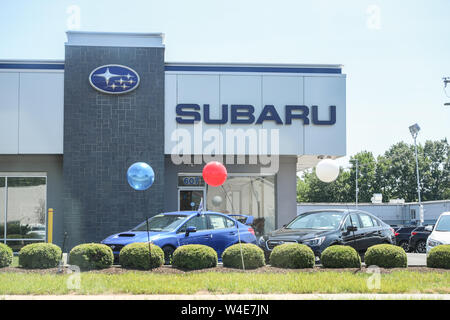 Princeton New Jersey - Giugno 23, 2019: vista esterna della Subaru concessionaria a Princeton, l'automobile manufacturing division di transportatio giapponese Foto Stock