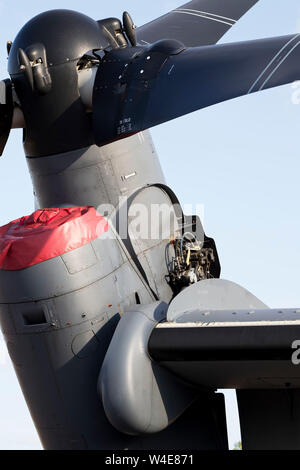 Alloggiamento motore a Bell Boeing CV-22B Osprey del USAF a RIAT 2019, Fairford, Gloucestershire .uk. Foto Stock