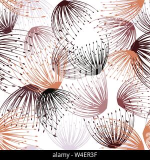 Bella illustrazione astratta con tarassaco seamless. Flower pattern senza giunture Illustrazione Vettoriale