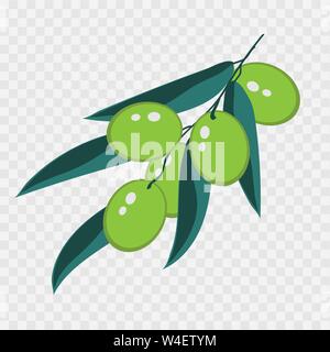 Bella la succursale con olive verdi, di grande design per un qualsiasi scopo Illustrazione Vettoriale