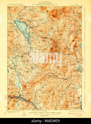 Maine USGS Mappa storica Dixfield 807468 1929 62500 Restauro Foto Stock