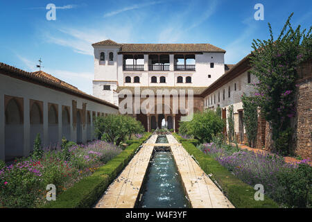 Generalife palazzo della Alhambra - Granada, Andalusia, Spagna Foto Stock