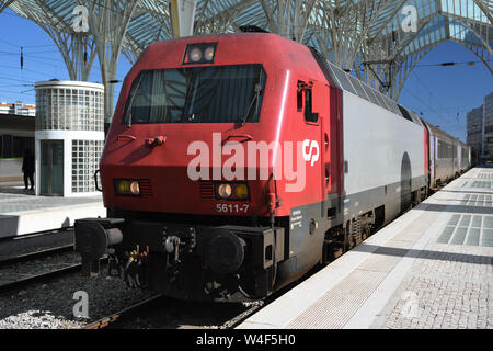 Classe CP 5600 locomotiva elettrica;5611-7;stazione oriente;;LISBONA PORTOGALLO Foto Stock