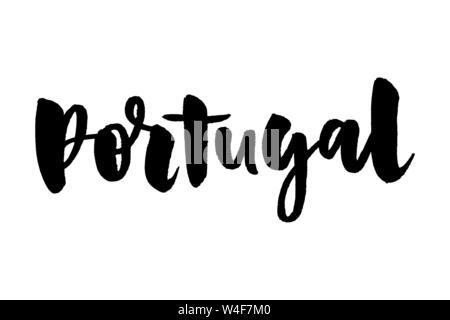 Felici vacanze in portugues. Boas Festas. Lettering. Disegnata a mano illustrazione vettoriale. La calligrafia moderna. Illustrazione Vettoriale