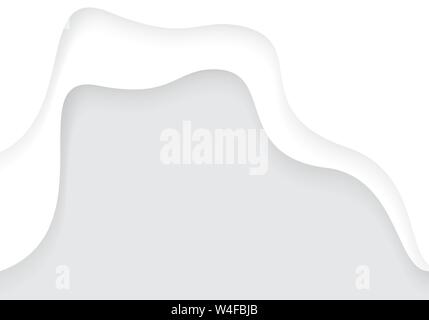 Abstract white paper curva di taglio si sovrappongono con il grigio blank space design moderno sfondo futuristico illustrazione vettoriale. Illustrazione Vettoriale