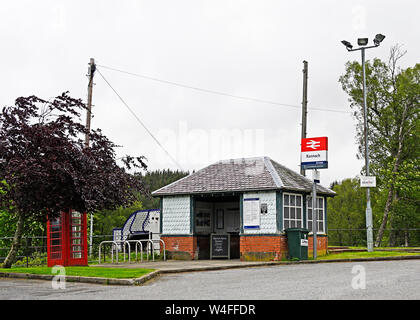 Rannoch stazione ferroviaria, Perth and Kinross, Scotland, Regno Unito, Europa. Foto Stock