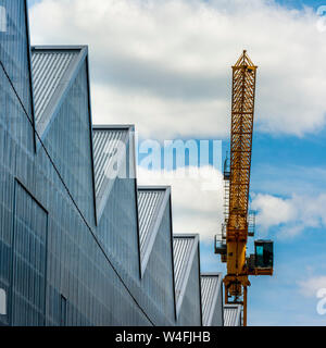 Loire Atlantique (44) Nantes. Ile de Nantes. Détails d'architecture contemporaine des batiments // Francia. Loire Atlantique (44) Nantes. Dettagli di Foto Stock