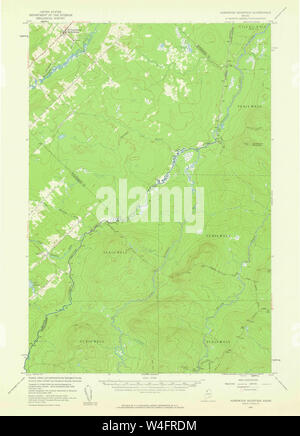 Maine USGS Mappa storica montagna di legno duro 306602 1957 62500 Restauro Foto Stock