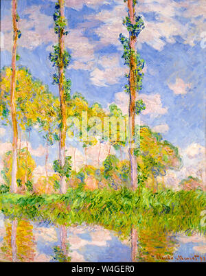 Claude Monet, pioppi nel sole, la pittura di paesaggio, 1891 Foto Stock