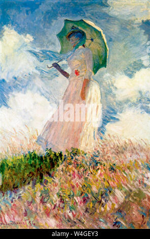 Claude Monet, Donna con un Parasol, rivolto a sinistra, pittura impressionista, 1886 Foto Stock