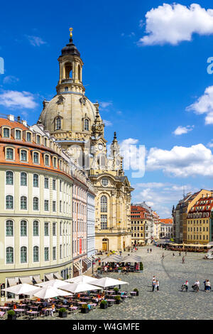 Vista della chiesa di Nostra Signora, Dresda, Germania Foto Stock