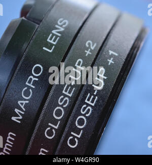 Obiettivo Macro filtri Foto Stock
