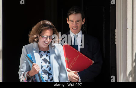 A Downing Street, Londra, Regno Unito. Il 23 luglio 2019. Rory Stewart, Segretario di Stato per lo Sviluppo Internazionale, foglie 10 Downing Street dopo l ultima riunione del gabinetto presieduto da PM Theresa Maggio e prima di Boris Johnson è annunciato come nuovo PM. Credito: Malcolm Park/Alamy Live News. Foto Stock
