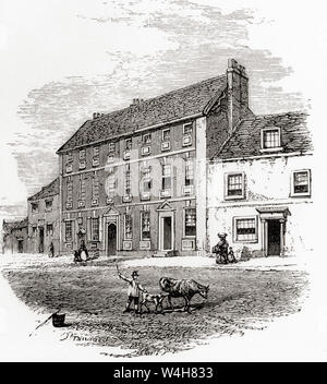 La residenza di Cowper, Olney, Milton Keynes, Inghilterra, visto qui nel XIX secolo. William Cowper, 1731 - 1800. Poeta inglese e hymnodist. In inglese da immagini, pubblicato 1890. Foto Stock