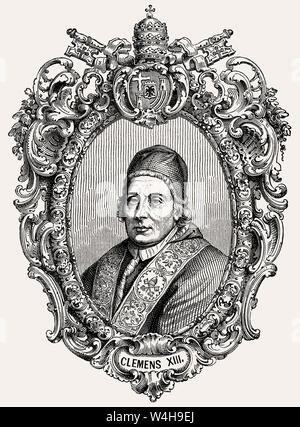 Papa Clemente XIII o Clemens XIII, 1693-1769, nato Carlo della Torre di Rezzonico, Papa dal 1758 al 1769, Papst Foto Stock