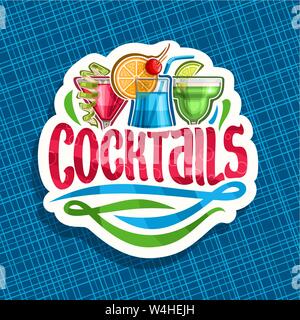 Il logo del vettore per cocktail alcolico Illustrazione Vettoriale