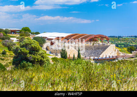 Achilles' House Kourio Basilica del Santuario di Apollo a Kourion Patrimonio Mondiale sito archeologico vicino a Limassol (Lemesos), Cipro Foto Stock