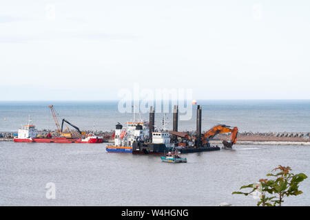 Il porto di Aberdeen progetto di espansione (AHEP) opere di dragaggio per il 22 Luglio 2019 Foto Stock