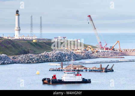 Il porto di Aberdeen progetto di espansione (AHEP) i lavori di costruzione il 22 Luglio 2019 Foto Stock