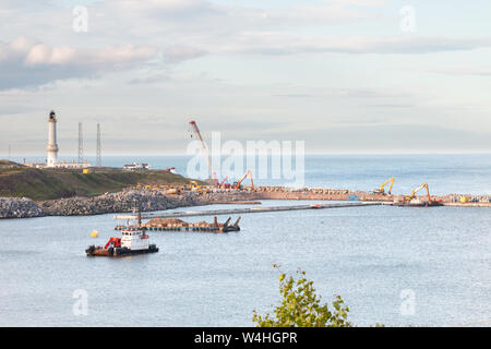 Il porto di Aberdeen progetto di espansione (AHEP) i lavori di costruzione il 22 Luglio 2019 Foto Stock