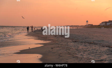 Tramonto sulla spiaggia di Holden, North Carolina, Stati Uniti Foto Stock