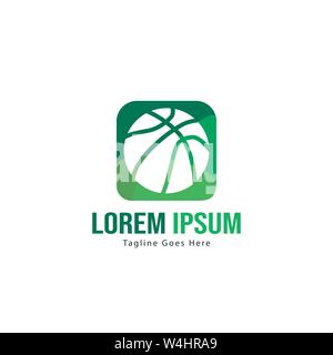 Il logo di basket progettazione del modello. Minimalista logo basket con cornice moderna progettazione del vettore Illustrazione Vettoriale