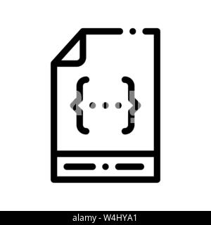 Codifica documento File vettore sistema Thin Line Icona Illustrazione Vettoriale