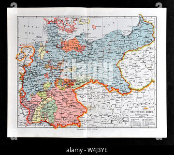 1900 Meyer Mappa di Germania e Polonia Foto Stock