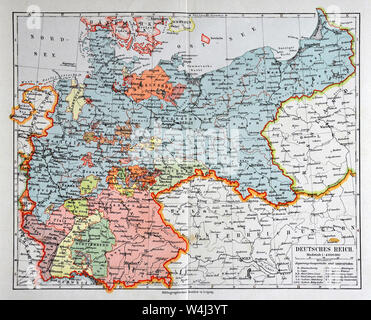 1900 Meyer Mappa di Germania e Polonia Foto Stock