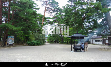 Motsuji tempio in Hiraizumi, Iwate, Giappone. Esso fa parte del Patrimonio Mondiale dell Unesco, monumenti storici e siti di Hiraizumi Foto Stock