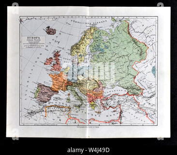 1900 Meyer Mappa di Europa Foto Stock