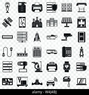 Miscelatore set di icone, stile semplice Illustrazione Vettoriale