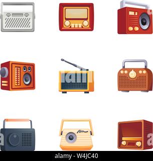 Radio set di icone. Cartoon set di radio icone vettoriali per il web design Illustrazione Vettoriale