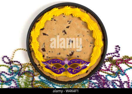 Mardi Gras torta Cookie con maschera Foto Stock