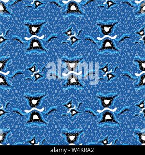 Clessidra su uno sfondo blu vector pattern senza giunture Illustrazione Vettoriale