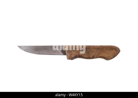 Coltello vecchio isolato su sfondo bianco Foto Stock
