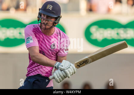 Londra, Regno Unito. 23 Luglio, 2019. xxxx alla battuta per Middlesex contro Surrey nella vitalità T20 Blast corrispondono alla Kia ovale. David Rowe/Alamy Live News Foto Stock