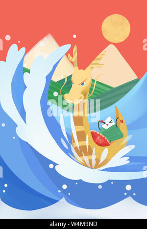 Il Dragon Boat Festival illustrazioni Foto Stock