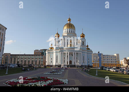 La cattedrale di San Warrior Theodor Ushakov in Saransk, Mordovia, Russia Foto Stock