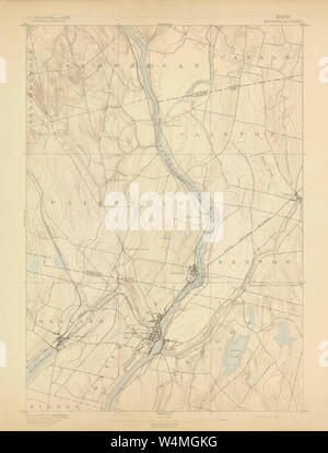 Maine USGS Mappa storica Waterville 306841 1892 62500 Restauro Foto Stock