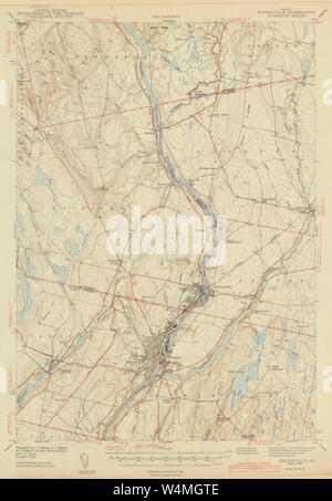 Maine USGS Mappa storica Waterville 306843 1943 62500 Restauro Foto Stock