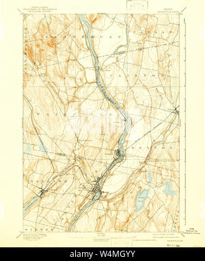 Maine USGS Mappa storica Waterville 461013 1892 62500 Restauro Foto Stock