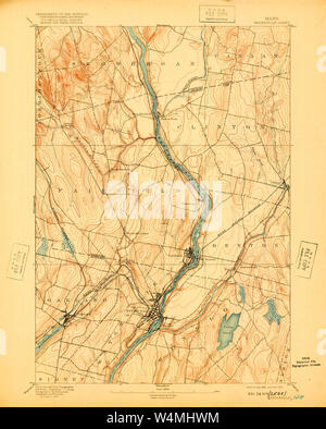 Maine USGS Mappa storica Waterville 807726 1892 62500 Restauro Foto Stock