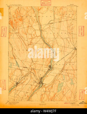 Maine USGS Mappa storica Waterville 807727 1892 62500 Restauro Foto Stock