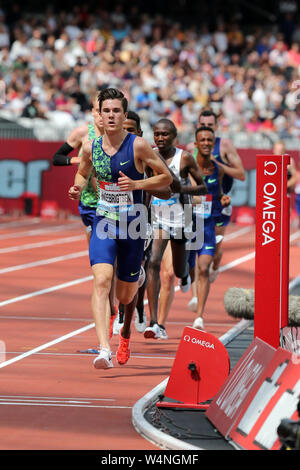 Jakob INGEBRIGTSEN (Norvegia) concorrenti negli uomini del 5000m finale al 2019, IAAF Diamond League, Anniversario Giochi, Queen Elizabeth Olympic Park, Stratford, Londra, Regno Unito. Foto Stock