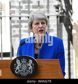 Londra, Regno Unito. Il 24 luglio 2019. Theresa Maggio lascia Downing Street. Londra, Regno Unito. 24/07/2019 | Utilizzo di credito in tutto il mondo: dpa picture alliance/Alamy Live News Foto Stock