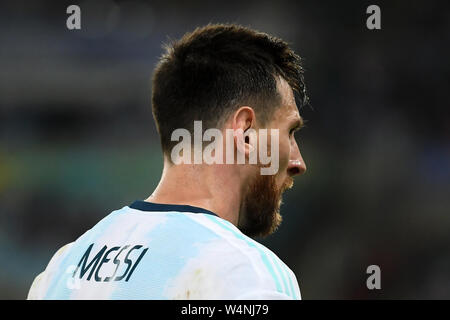 Giocatore di calcio Lionel Messi di Argentina, durante il Venezuela vs Argentina corrispondono per la Copa America 2019 al Maracanã Stadium. Foto Stock