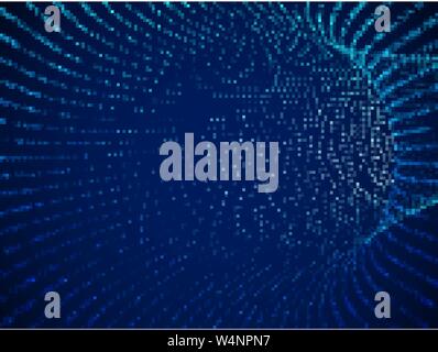 Visualizzazione astratta di intelligenza artificiale o di dati di grandi dimensioni. La tecnologia digitale concetto. Illustrazione Vettoriale
